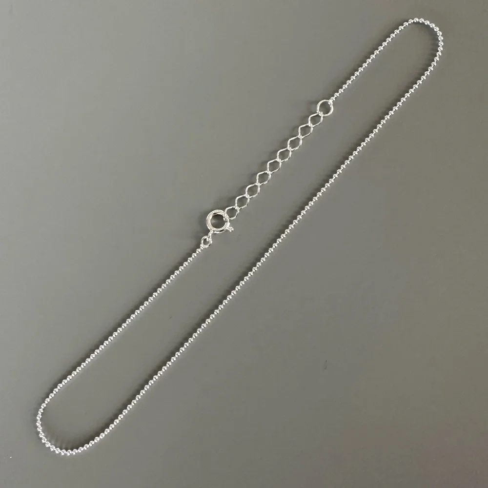 Sterling Silver Ball Bead Anklet - Picture 4 of 10